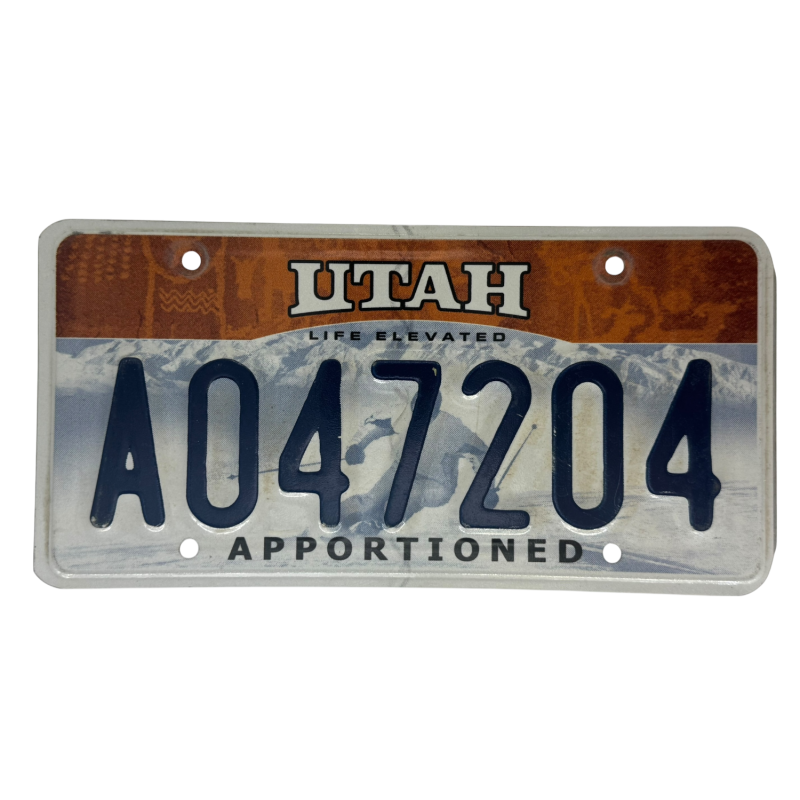 Utah license plate Utah license plate