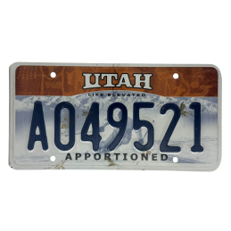 Utah license plate