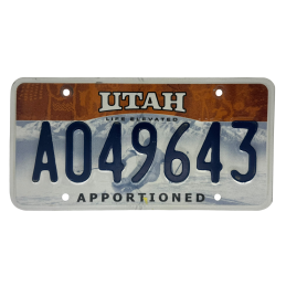 Utah license plate