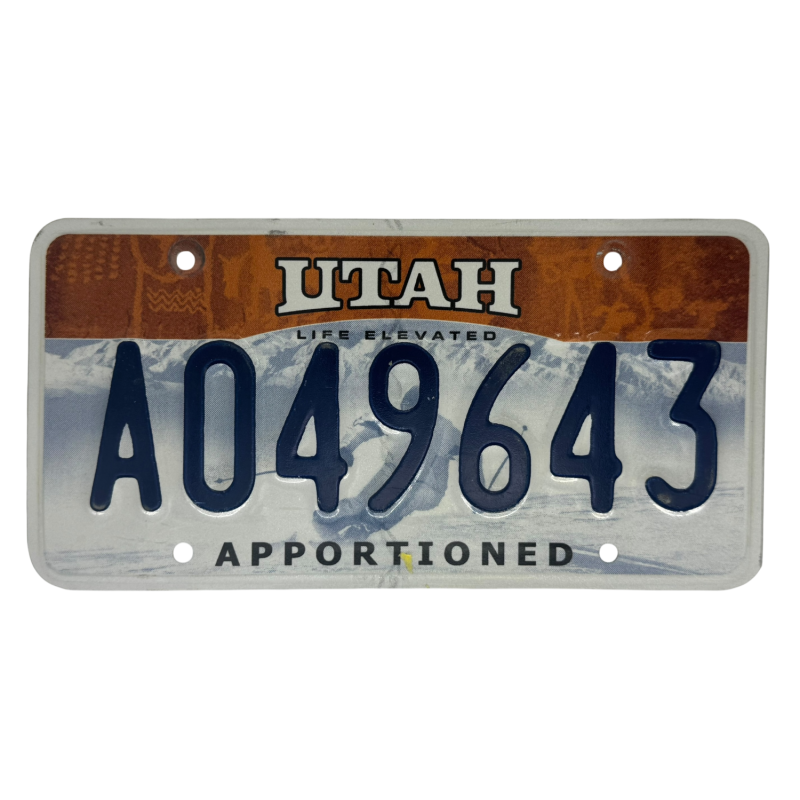 Utah license plate Utah license plate