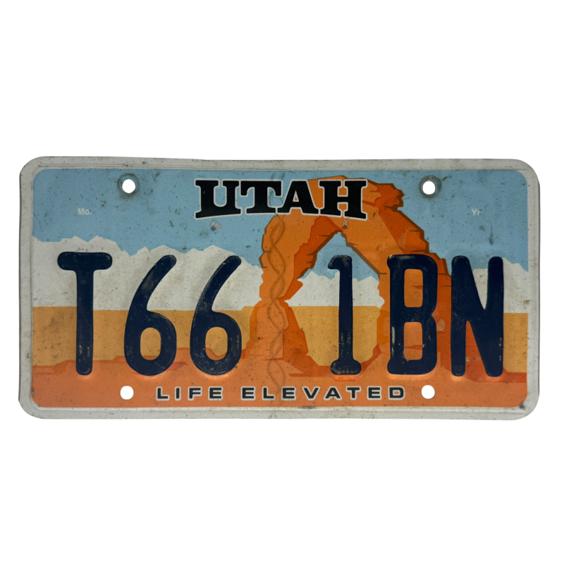 Utah license plate Utah license plate