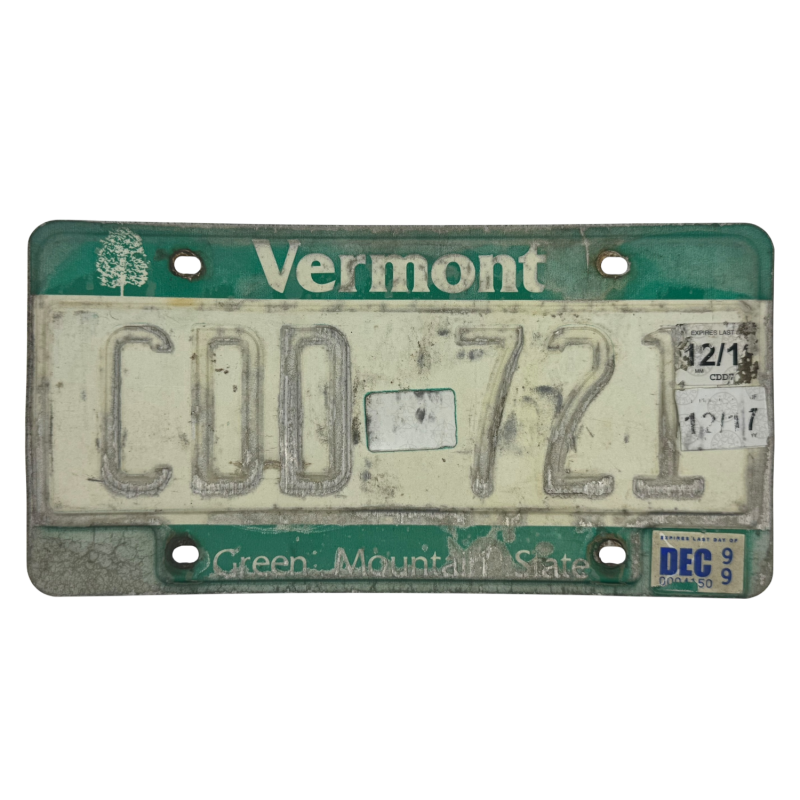 Vermont license plate Vermont license plate