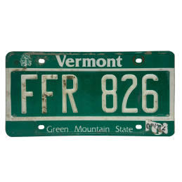 Vermont license plate