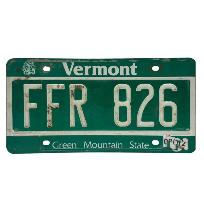 Vermont license plate Vermont license plate