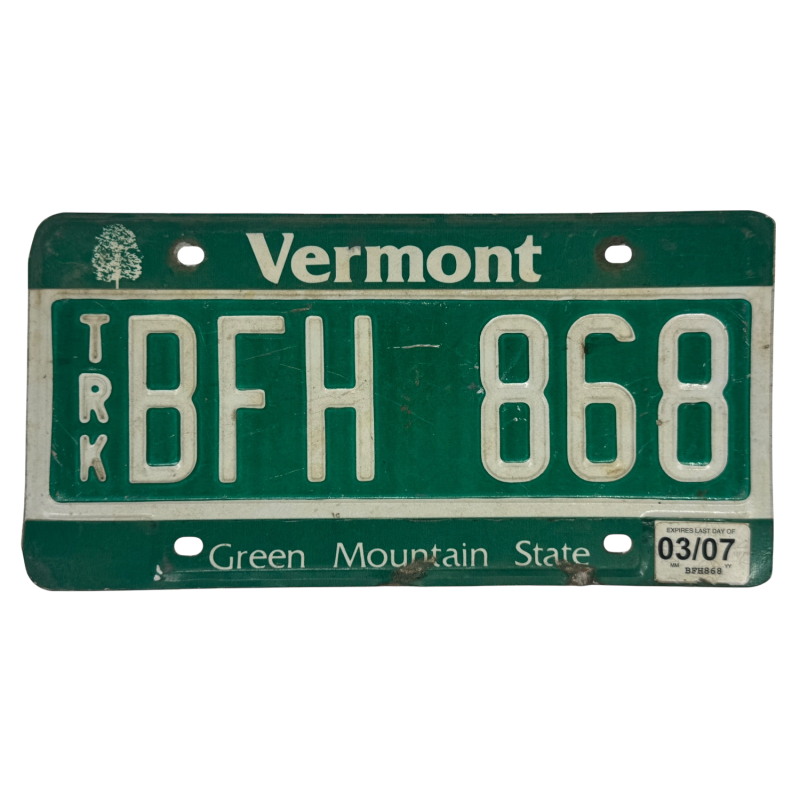 Vermont license plate Vermont license plate
