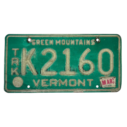 Vermont license plate