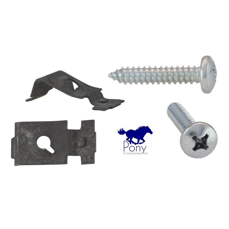 1964 - 1966 Ford Mustang Haltklammern und Schrauben Armlehne Tür / Pony Enterprises 483