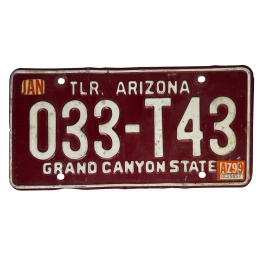 Plaque d'immatriculation de l'Arizona