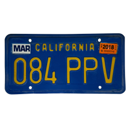 California license plate