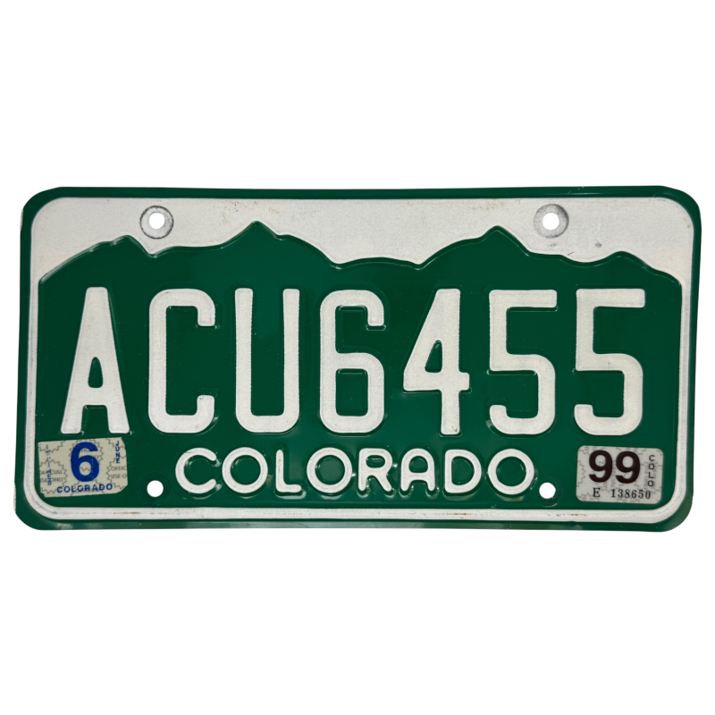 Colorado license plate Colorado license plate