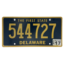 Delaware license plate
