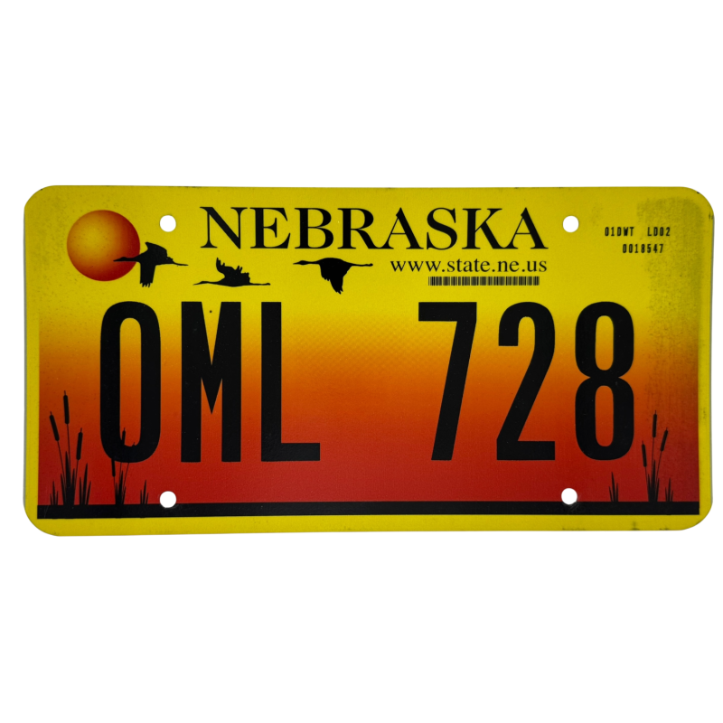 Nebraska license plate Nebraska license plate