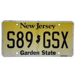 New Jersey license plate