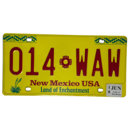 New Mexico license plate