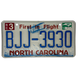 North Carolina license plate