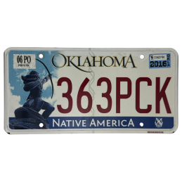 Plaque d'immatriculation de l'Oklahoma