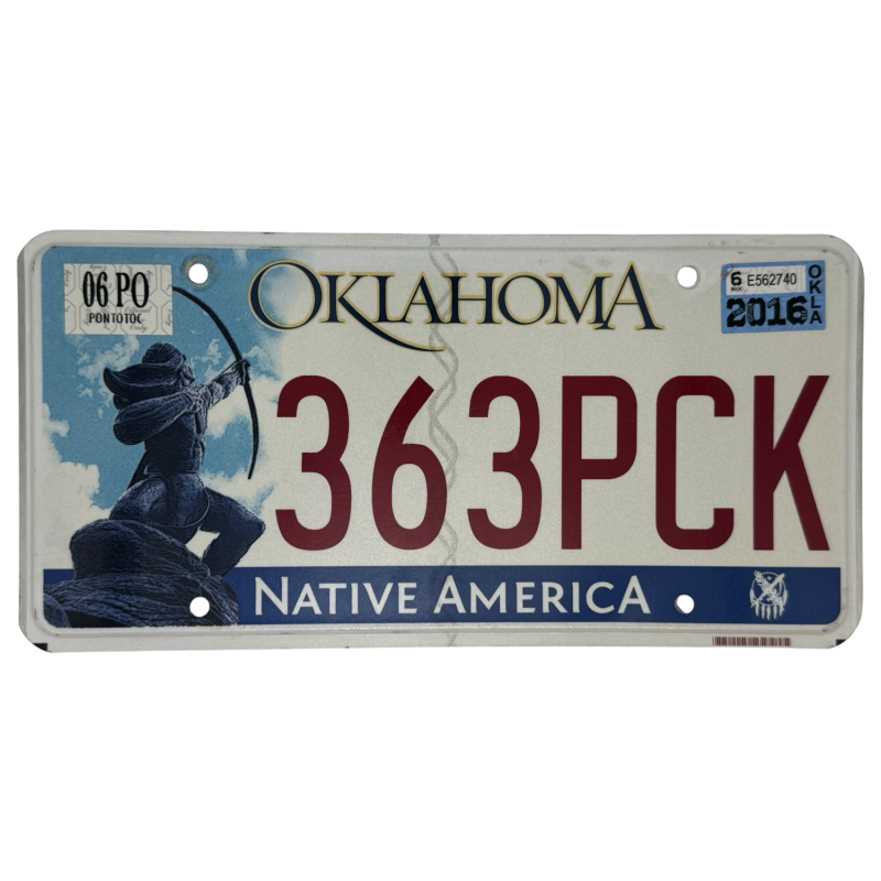 Oklahoma license plate Oklahoma license plate