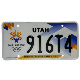 Plaque d'immatriculation du Utah