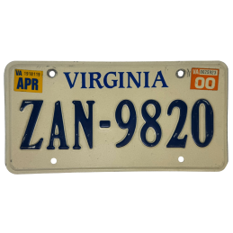 Virginia Nummernschild