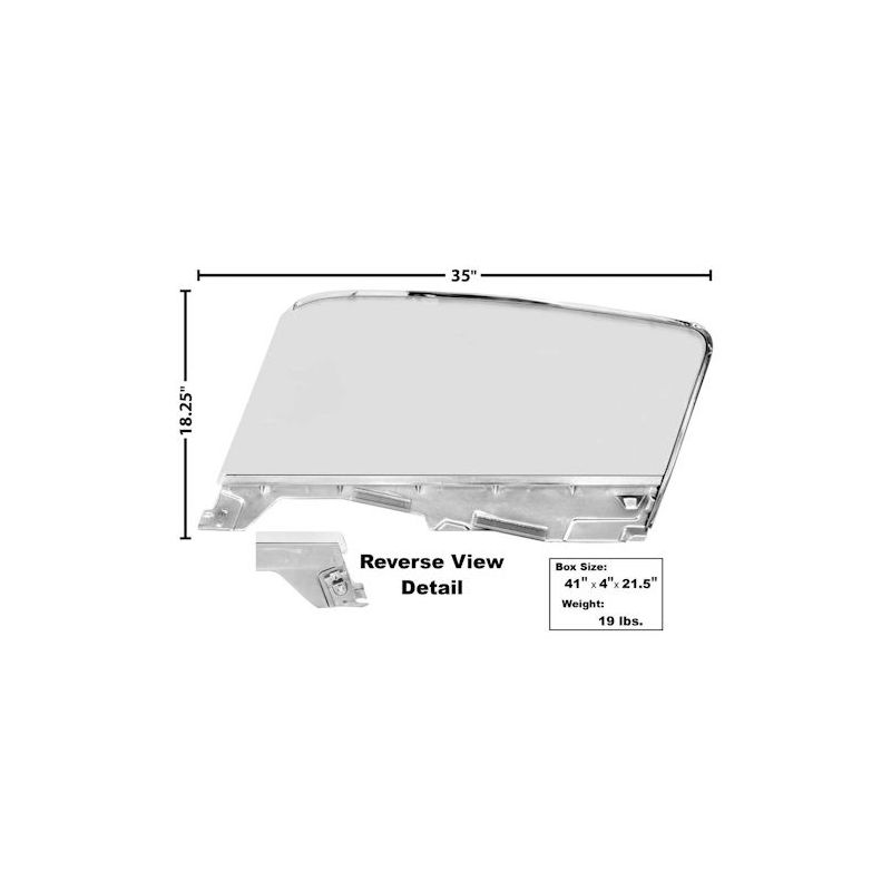 Door glass, right, clear Fastback 64-66