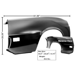 Rear fender, complete - right, Cabrio 70