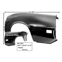 Left rear fender, complete Cabrio 70