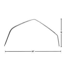 Guarnizione canale sotto grondaia del tetto destra, Fastback 69-70