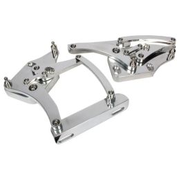 Bonnet hinges, aluminum, polished, pair 64-66