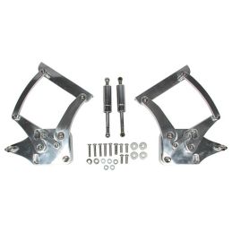 Motorhaubenscharniere, Aluminium, poliert, Paar 64-66