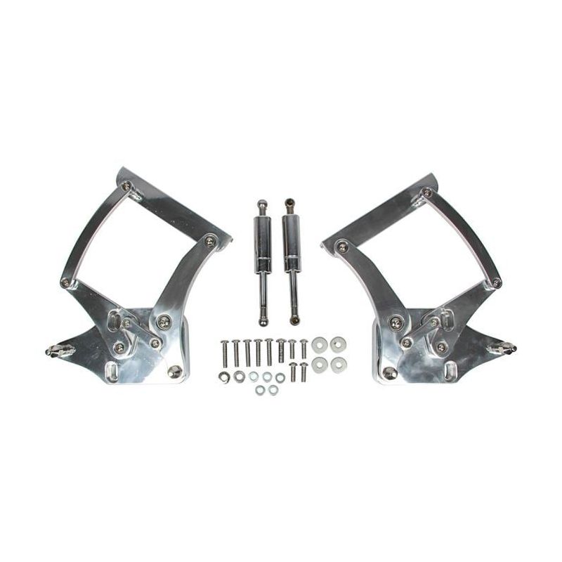 Bonnet hinges, aluminum, polished, pair 64-66