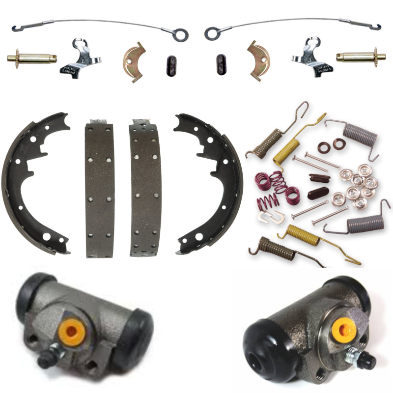 Front axle drum brake overhaul kit V8 10" 64-71