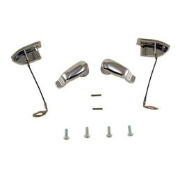 Triangle glass opening handles and stops, Fastback 69-70