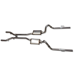 Sistema de escape tipo Magnaflow de 2,5 pulgadas, acero inoxidable 64-70