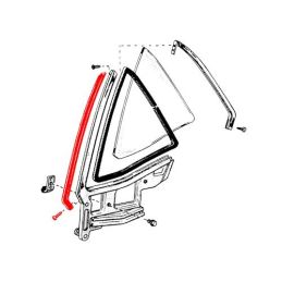 1964 - 1968 Ford Mustang Hardtop hintere Seitenscheibendichtung Beifahrerseite / C5ZZ-6530146-B FDM1182KR 30146-7-1A