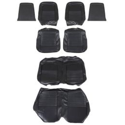 Upholstery full set - Sierra Grain, Black Deluxe, convertible 67