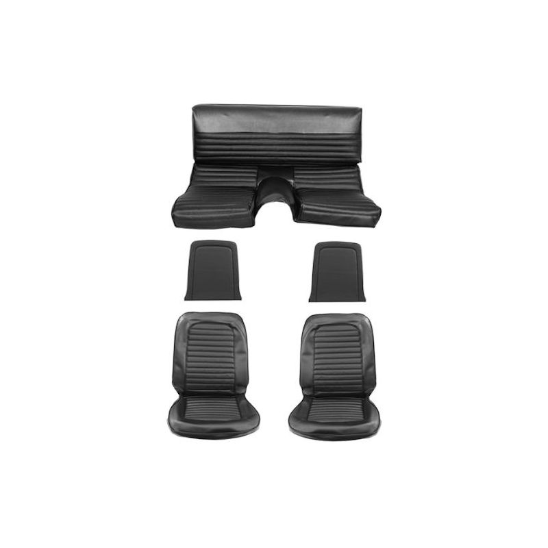 1965 1966 Ford Mustang Fastback Sitzbezüge schwarz komplett / 66FB-S-FULL-BK 067629BLACK