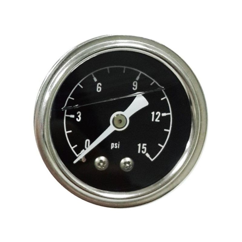 Kuro slėgio matuoklis 0–15 PSI 1/8 colio NPT, užpildytas skysčiu 64–73