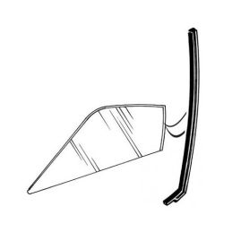 Vertical door glass gasket left, 69 Coupe Cabrio