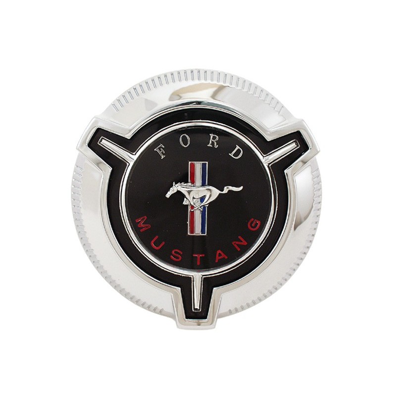 Fuel Cap - Chrome/Black - Tri-Bar Pony 67