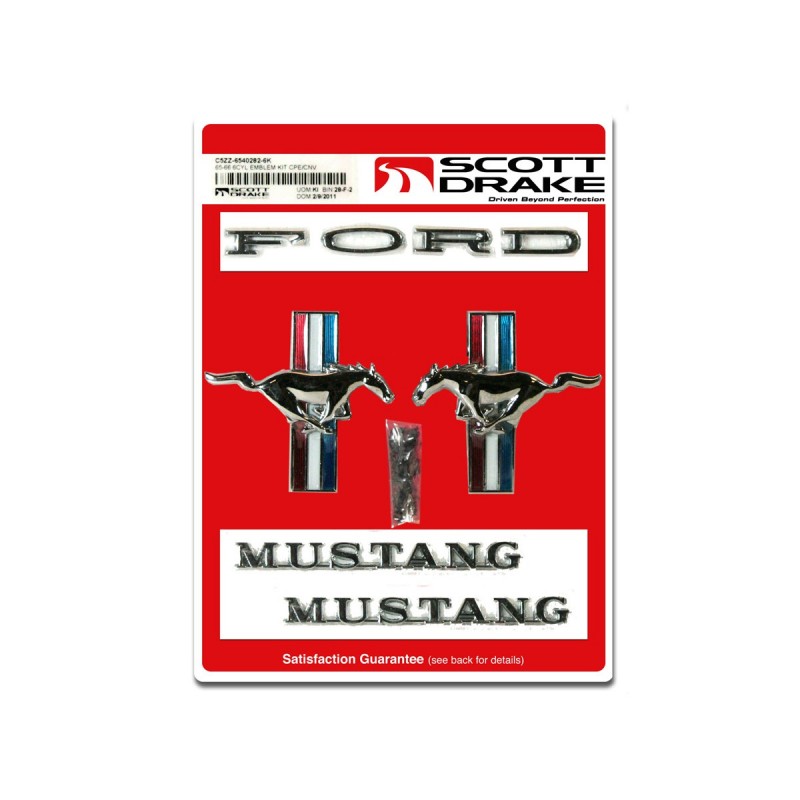 Emblem set 6-cylinder convertible/coupe 65-66