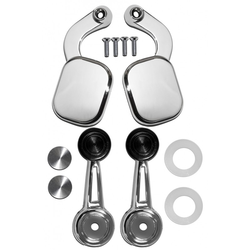 Kit maniglia porta e alzacristallo con pulsanti neri Fastback 68