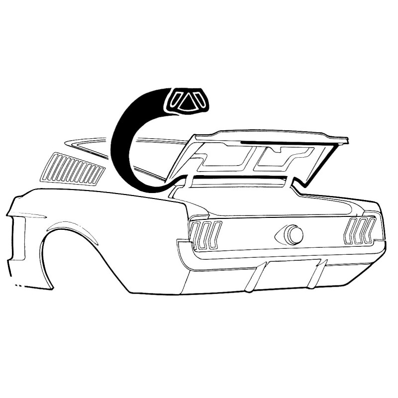 Joint de coffre Fastback 67-68 Joint de coffre Fastback 67-68
