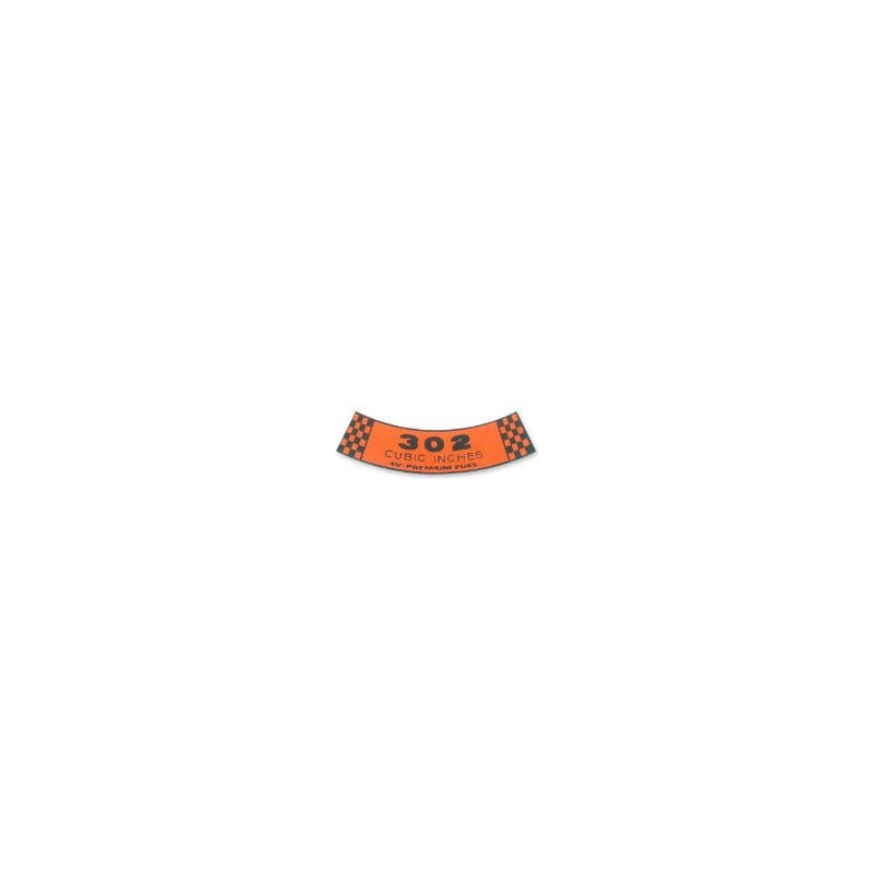 Air Cleaner Decal - 302 4V Premium Fuel 68-69 Air Cleaner Decal - 302 4V Premium Fuel 68-69