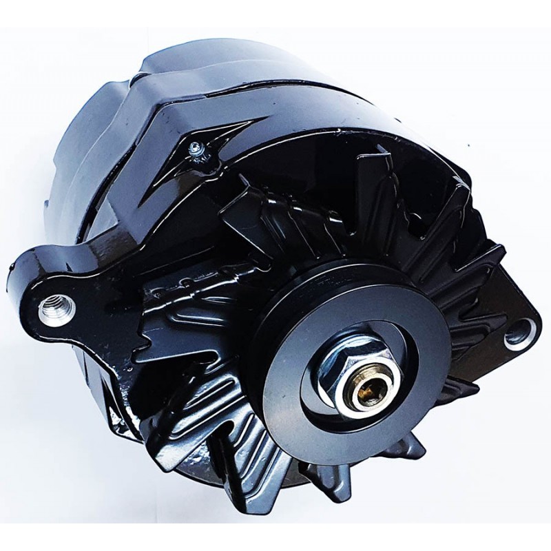 Alternator black, integrated. Regulator, 100A, single wire 64-73 Alternator black, integrated. Regulator, 100A, single wire 64-73