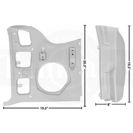 A-pillar sheet metal footwell inside left 69-70