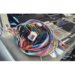 Universal wiring harness with 21 fuses